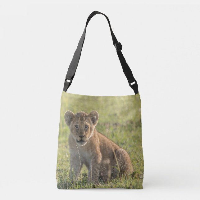 Lion Cub Natural Setting  Crossbody Bag (Back)