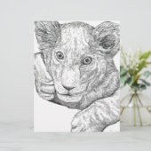 Lion Cub Pen and Ink (Standing Front)