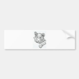 Lion Cub Pen and Ink Bumper Sticker