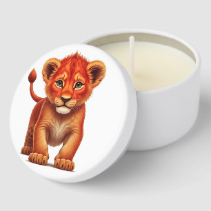 Lion Cub Radiant Wildlife Portrait Mini Candle Favors