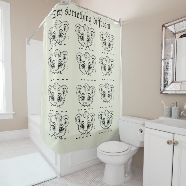 Lion Cub Safari Shower Curtain (In Situ)