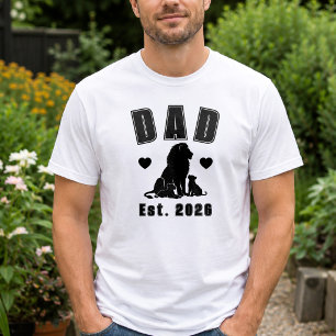 Lion Cub Silhouette New Dad Est Year T-Shirt