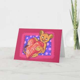 Lion Cub Valentine Holiday Card