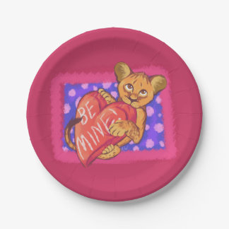 Lion Cub Valentine Paper Plates