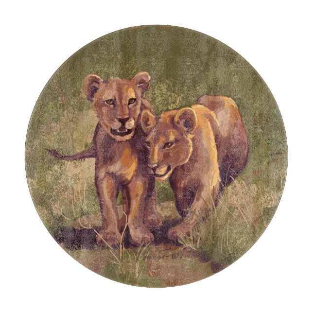 Lion Cubs Cutting Board (Front)