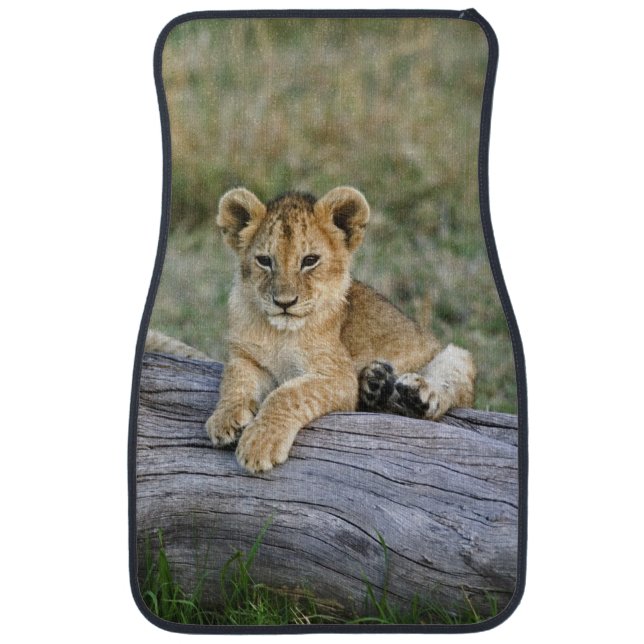 Lion Cubs on Log Car Floor Mat (Front)
