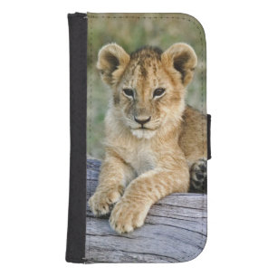 Lion Cubs on Log Galaxy S4 Wallet Case