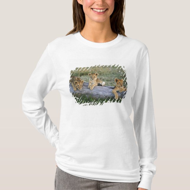 Lion Cubs on Log T-Shirt (Front)