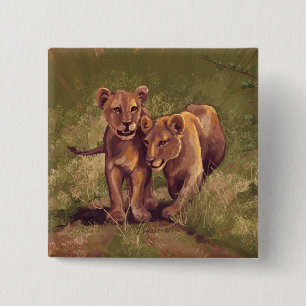 Lion Cubs Pinback Button