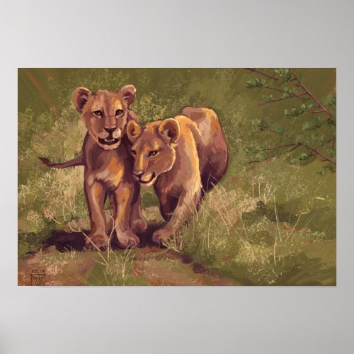 Lion Cubs Poster