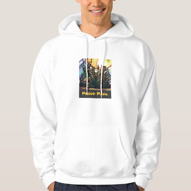 Lion Cubs, Proud Papa Men's Hood Sweatshirt (Front)