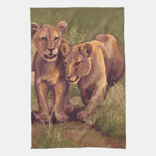 Lion Cubs Towel (Vertical)