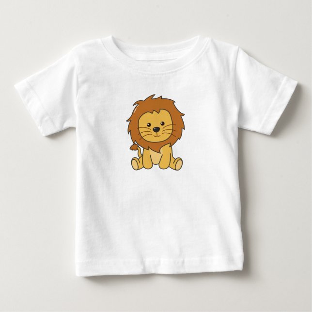 Lion Cute Animals For Kids Lion King Baby T-Shirt (Front)