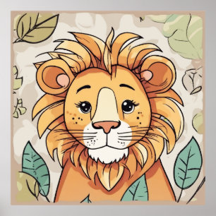 Lion cute poster
