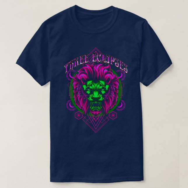 Lion Cyberpunk Dystopian Futuristic Postmodern Sci T-Shirt (Design Front)