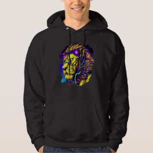 Lion Cyborg Robot Lion Cool Alien Outer Space Arti Hoodie