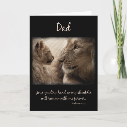 Lion Dad and Cub Fathers Day for Dad Card