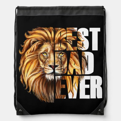 Lion Dad Best Dad Ever Protector Hero Fathers Drawstring Bag