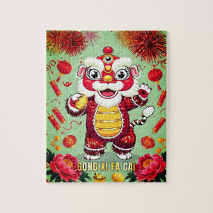 Lion Dance Activity Jigsaw Puzzle for Kids
