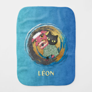 Lion Dance Baby – Black Cat Poilue Baby Burp Cloth