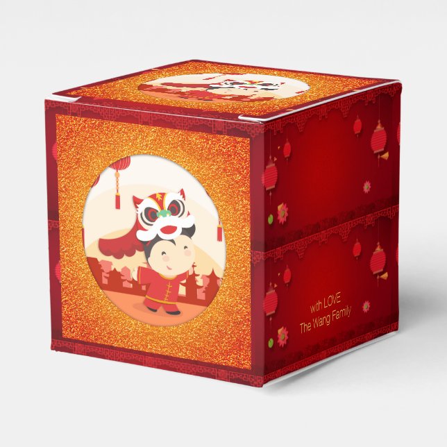 Lion Dance Chinese New Year Kid CFB Favor Boxes (Front Side)
