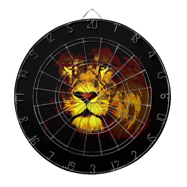 Lion Dartboard With Darts (Front)