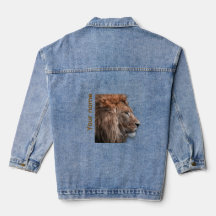 Lion Denim Jacket – Custom Women’s animal design 