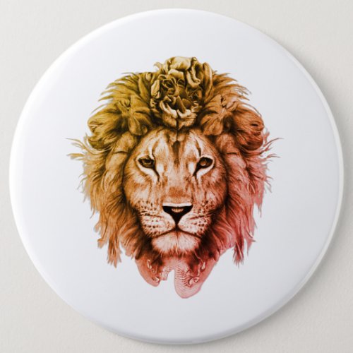 Lion Design badge Button