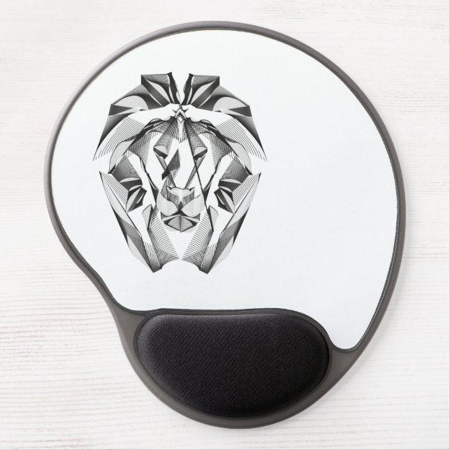 Lion Design Black and White Gel Mouse Pad (Front)