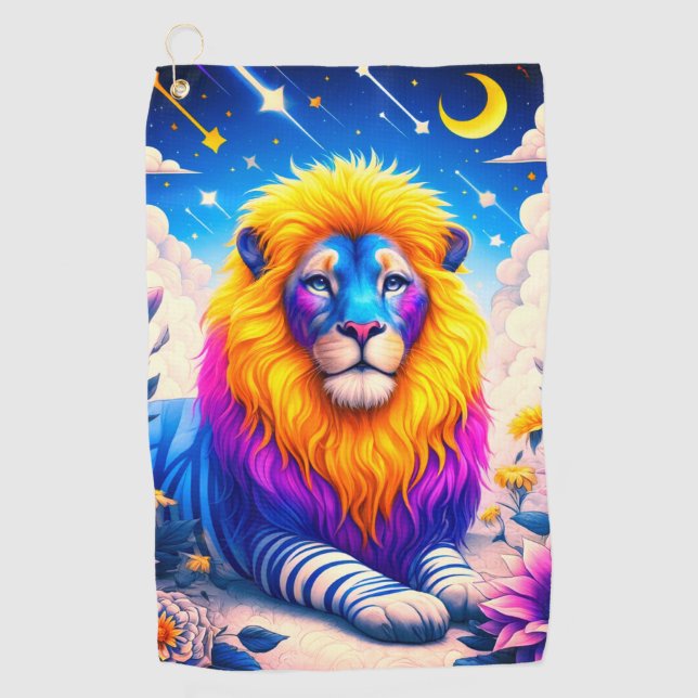 Lion Design Golf Towel (Front)