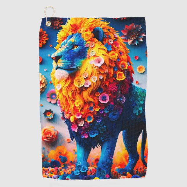 Lion Design Golf Towel (Front)