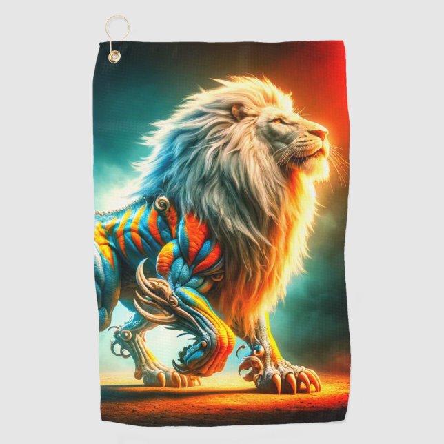 Lion Design Golf Towel (Front)