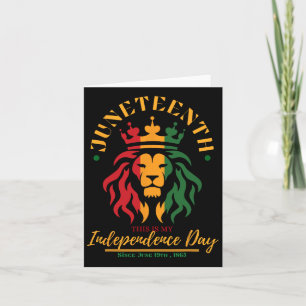 Lion Design Juneteenth Freedom Black Independence Card