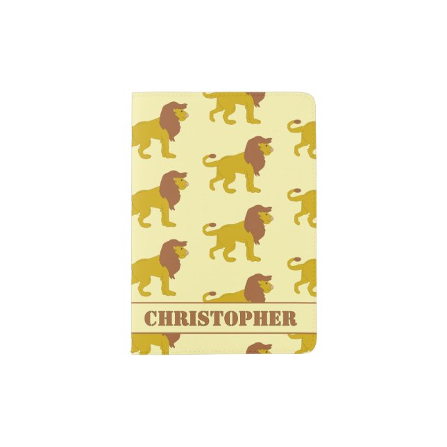 Lion Design Personalised Passport Holder (Front)