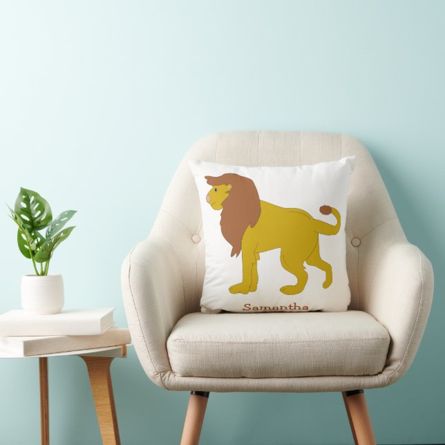 Lion Design Personalised Throw Pillow (Chair)