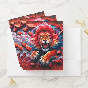 Lion Design Pocket Folder