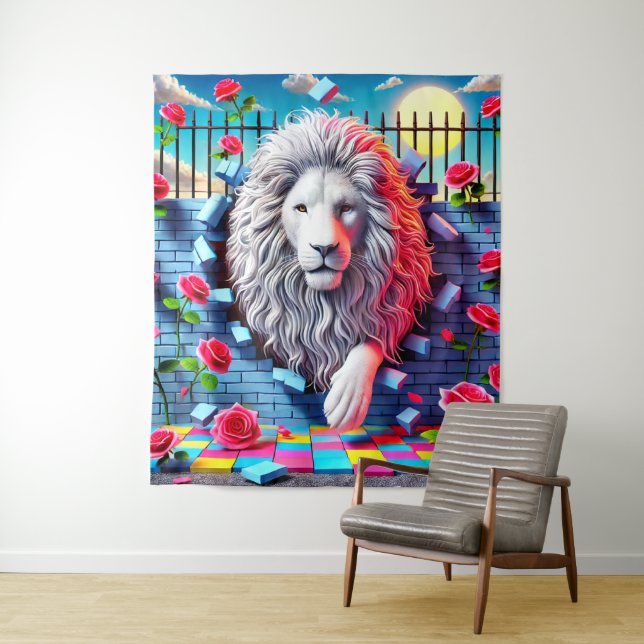 Lion Design Tapestry (In Situ)
