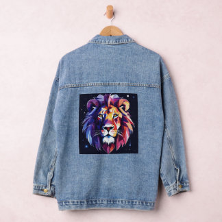 Lion designer denim jacket for women and men's