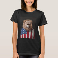 Lion Designer USA American Flag Patriotic