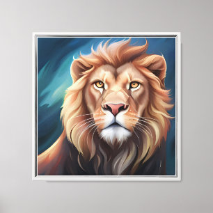 Lion Digital Art Portrait-56556 Canvas Print