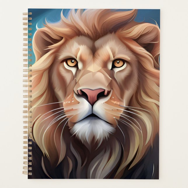 Lion Digital Art Portrait-56556 Planner (Front)