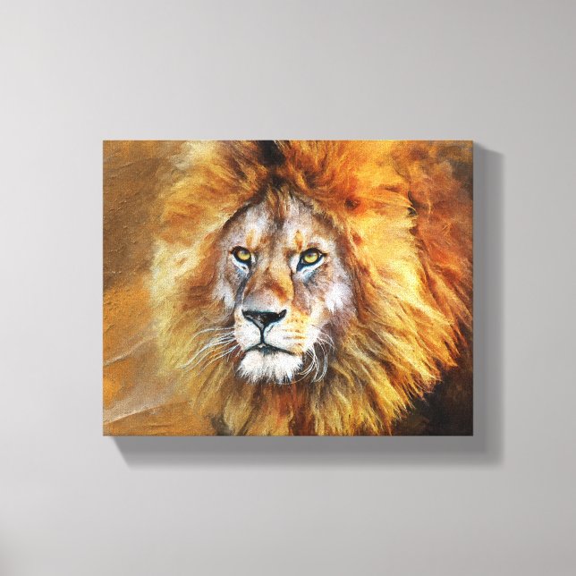 Lion Digital Oil Painting Canvas Print (Front)