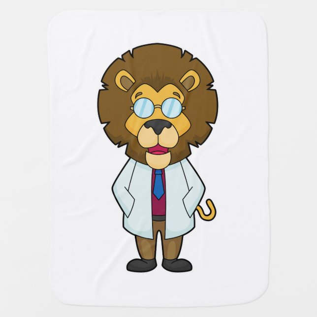 Lion Doctor Doctor's coat Baby Blanket (Front)