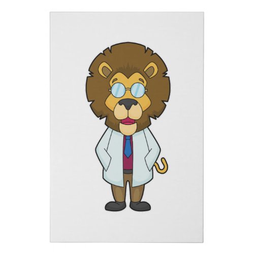 Lion Doctor Doctors coat Faux Canvas Print