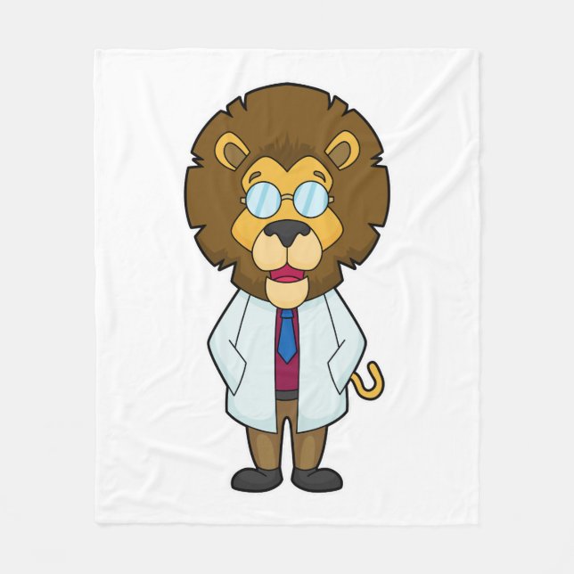 Lion Doctor Doctor's coat Fleece Blanket (Front)
