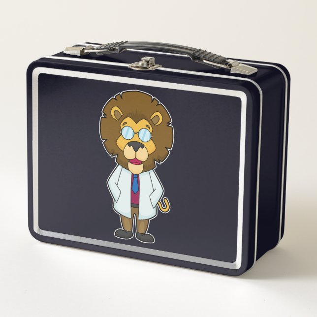 Lion Doctor Doctor's coat Metal Lunch Box (Front)
