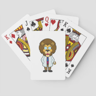 Lion Doctor Doctor's coat Poker Cards
