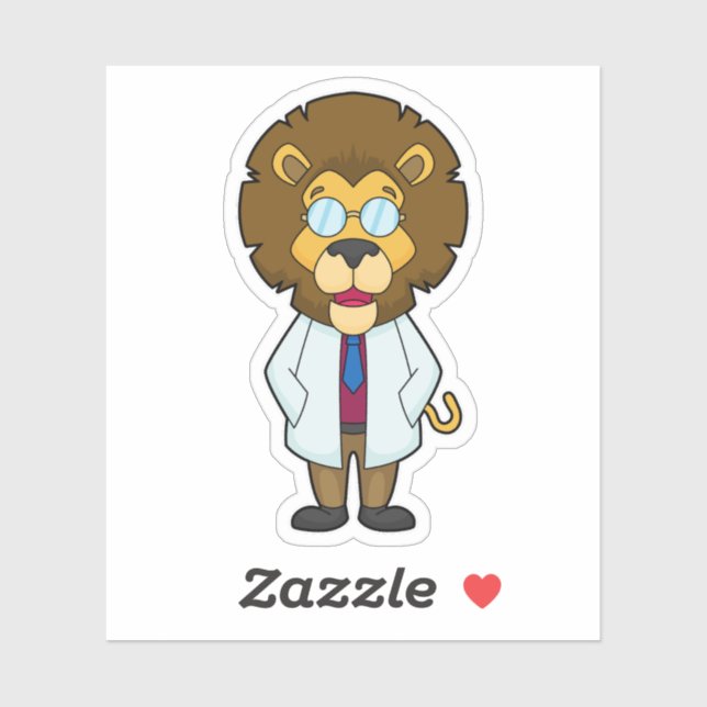 Lion Doctor Doctor's coat Sticker (Sheet)