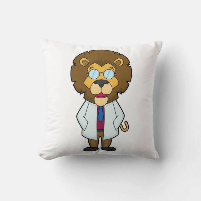 Lion Doctor Doctor's coat Throw Pillow (Front)