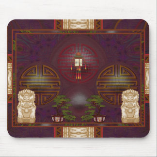 Lion Dog Shrine Pixel Art Mouse Pad